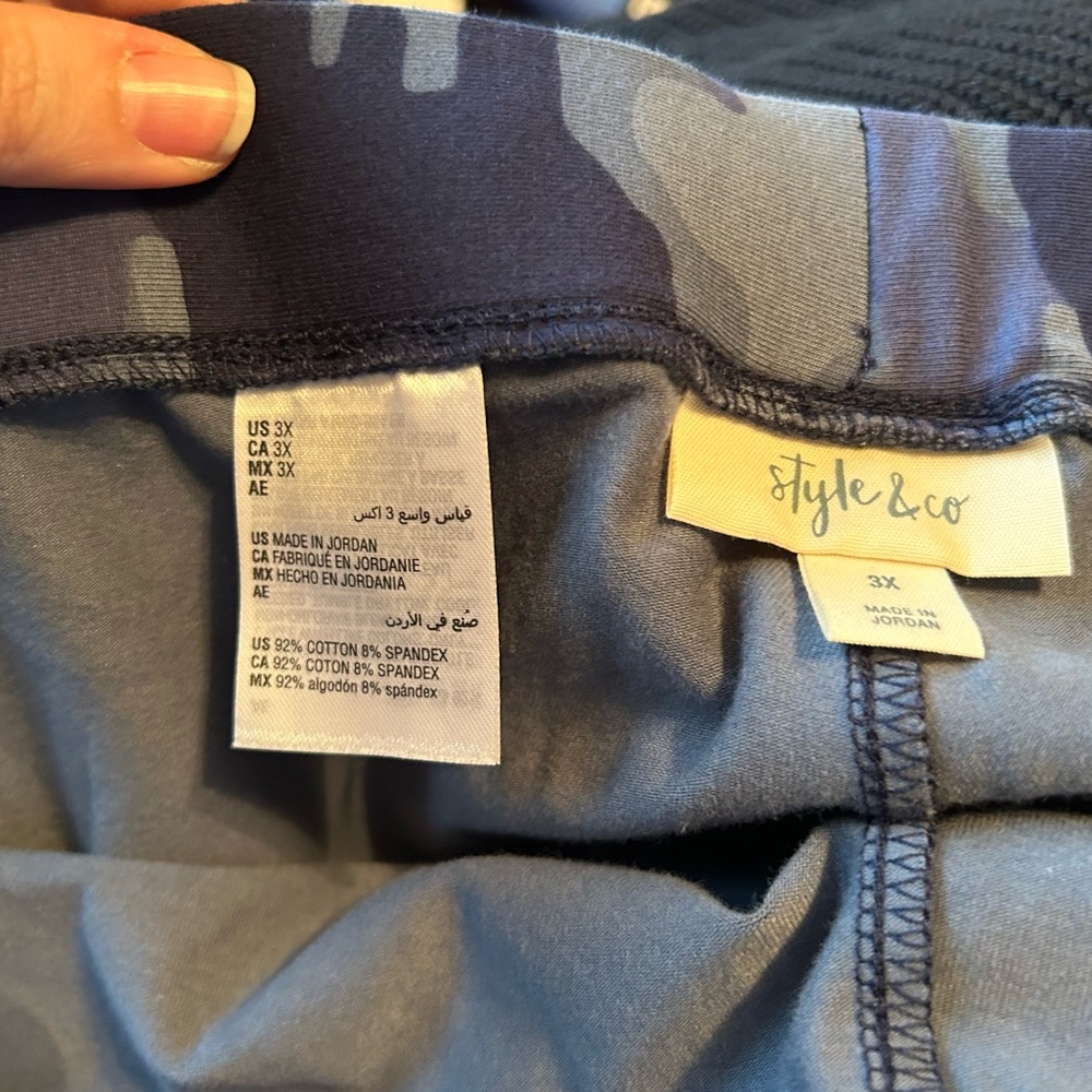 NWT Style & Co Sz 3X Women’s Blue Camouflage Full Length Leggings! - Picture 5 of 11
